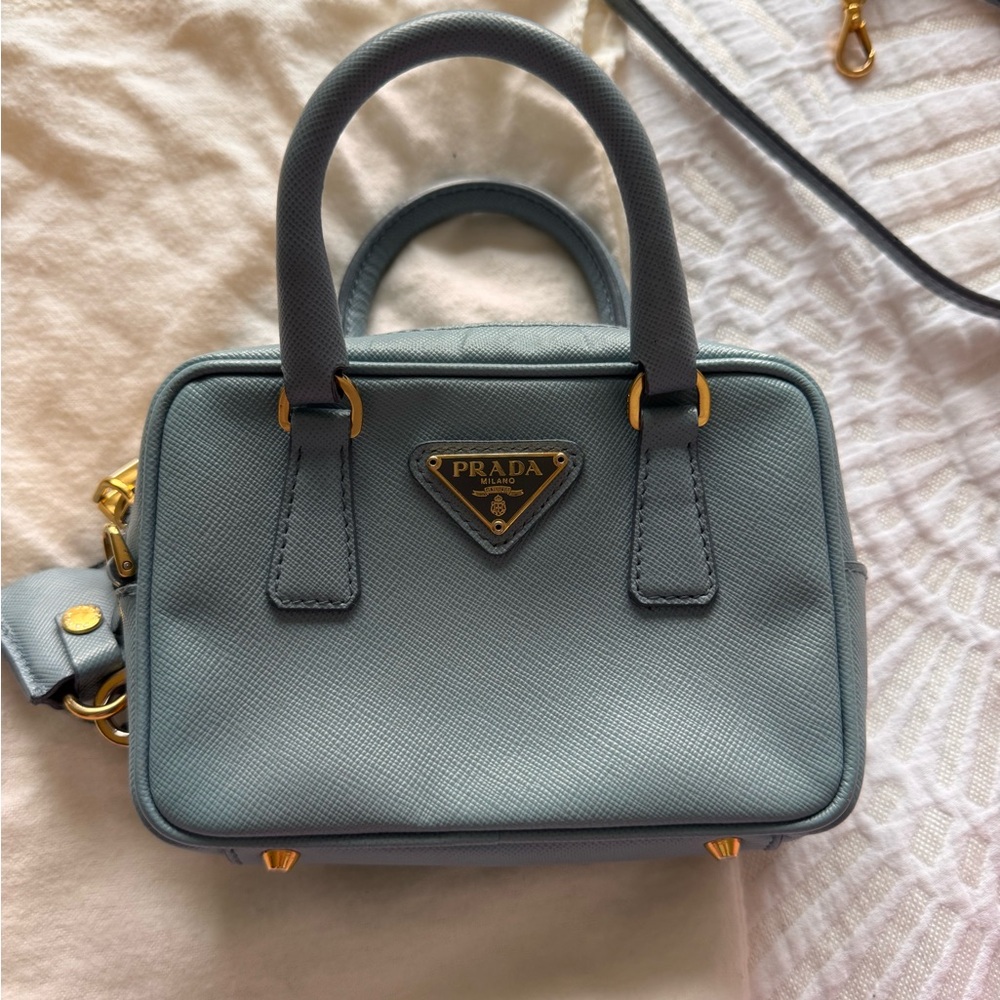 Prada Blue Saffiano Mini Bag